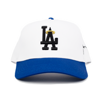 LA Halo Two-Tone Snapback Hat (WHITE/ROYAL BLUE)