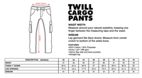 Cargo Pants Size Chart
