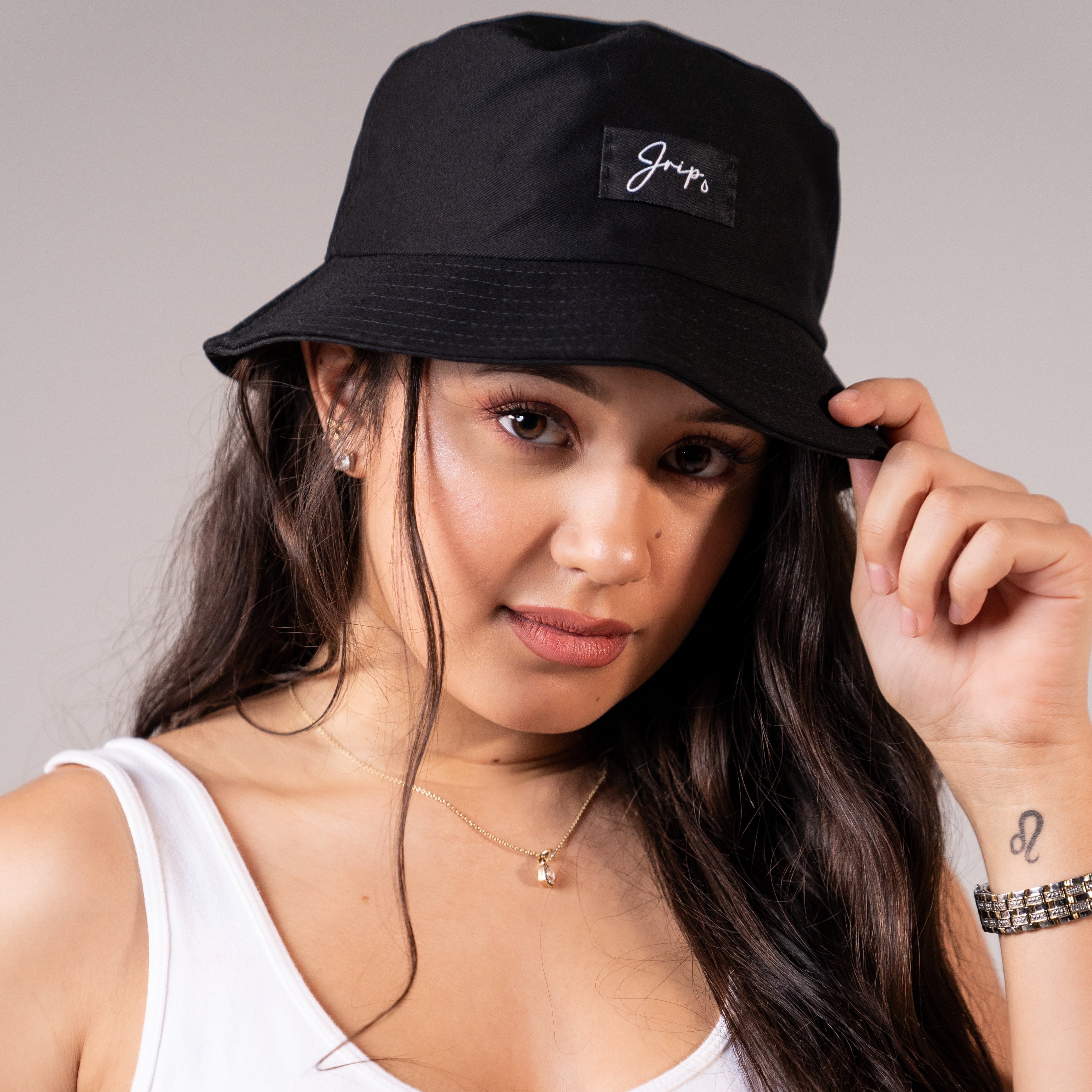 Black Jrip Bucket Hat